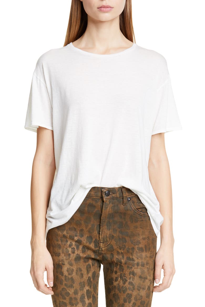 Boy Cotton & Cashmere Tee, Main, color, WHITE