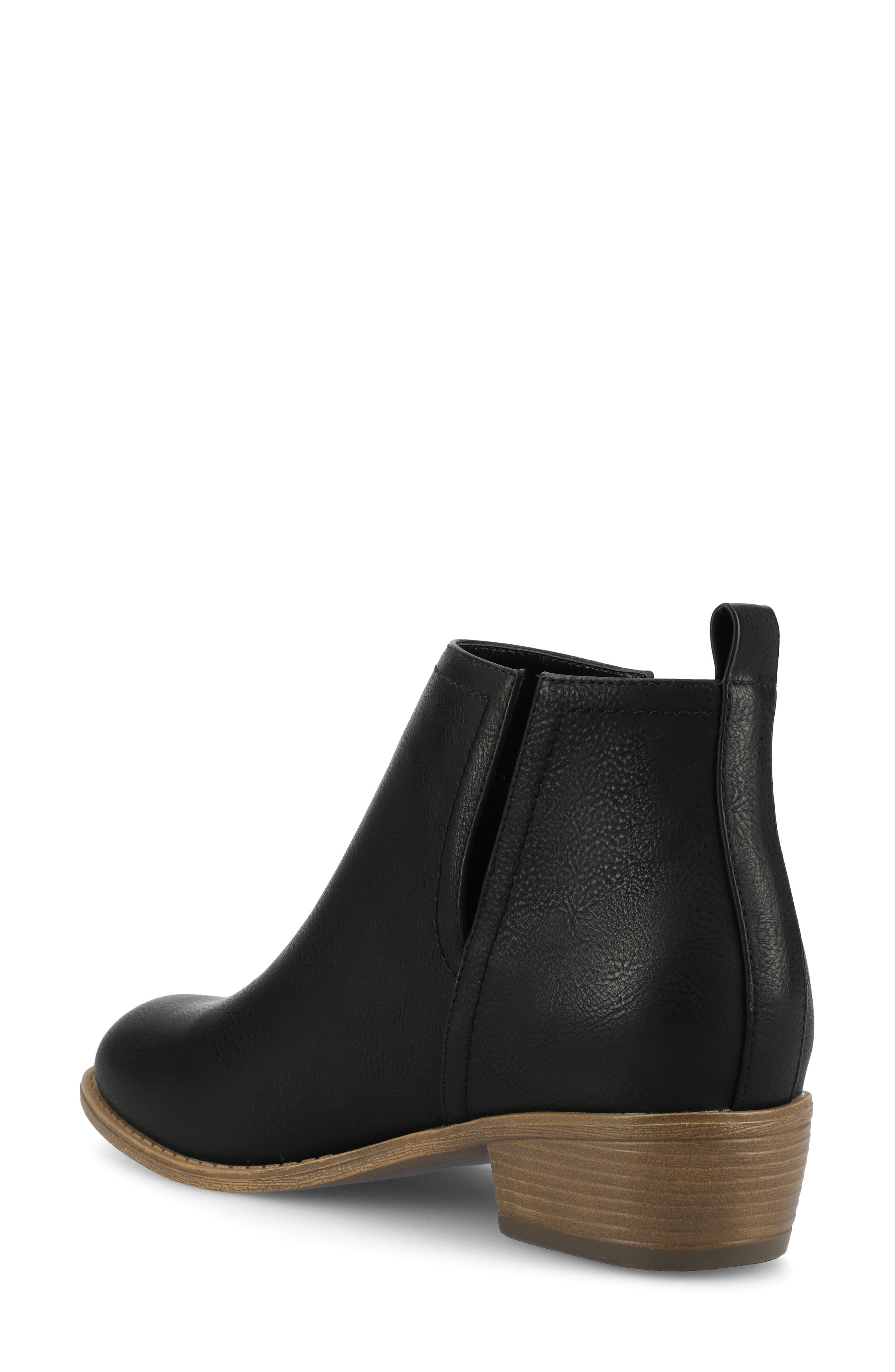 Journee Collection JOURNEE Rimi Split Side Bootie, Alternate, color, Black Pu