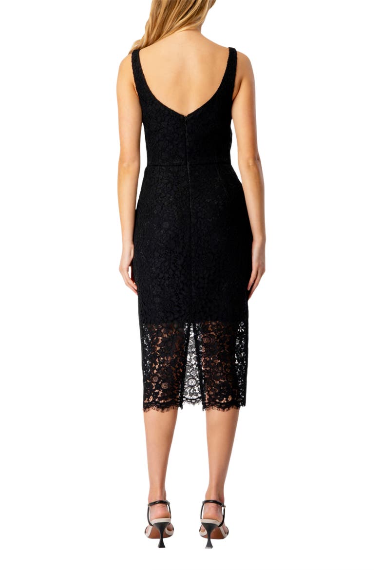 Adeline Cotton Blend Midi Dress, Alternate, color, BLACK