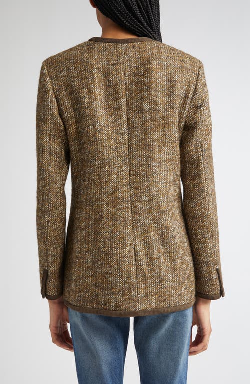 Golden Goose Journey Boxy Tweed Jacket In Brown