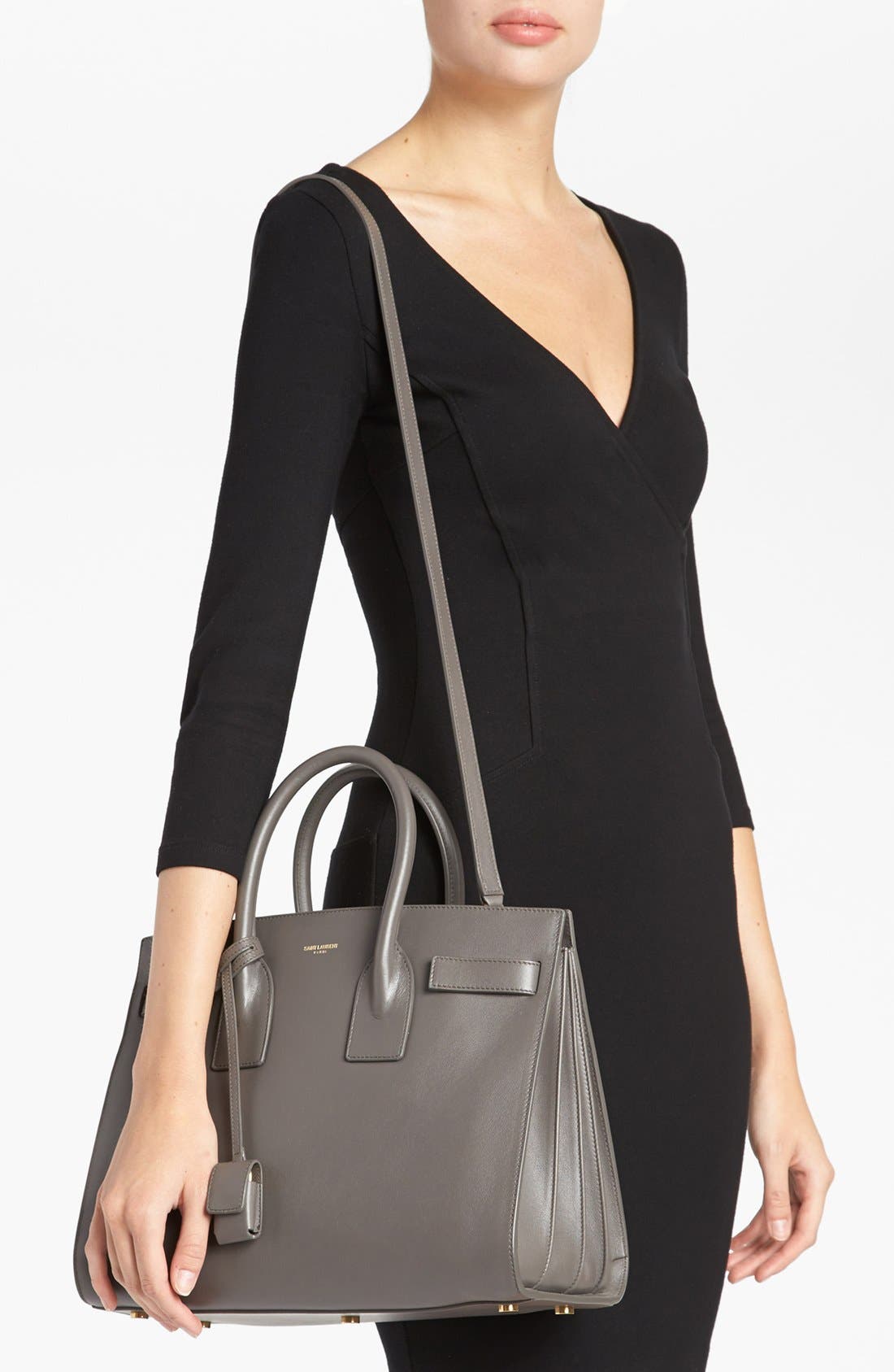 'Small Sac de Jour' Leather Tote, Alternate, color, EARTH