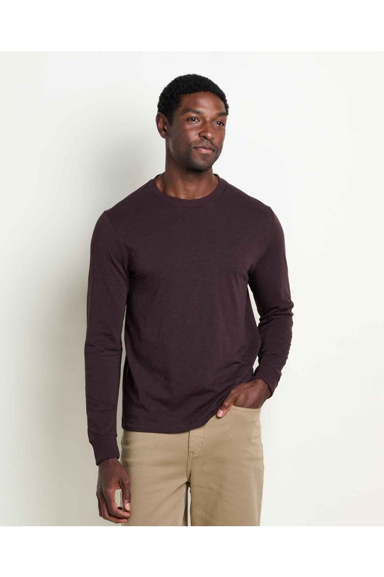 Men's Boundless Jersey Long Sleeve Crew, Main, color, Carob