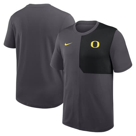 Men's Nike Anthracite Oregon Ducks 2025 Sideline UV Performance Coach T-Shirt