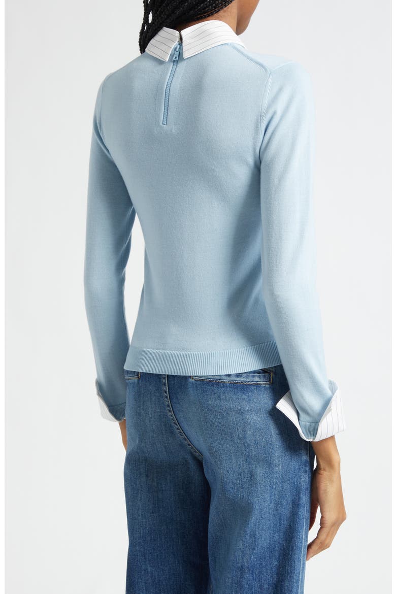 Porla Collar Stretch Wool Sweater, Alternate, color, CAROLINA BLUE