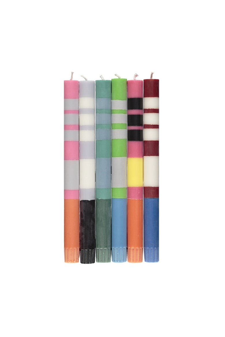 Mixed Pack of all 3 Stripes Dinner Candles - Set of 6, Main, color, Multi 2