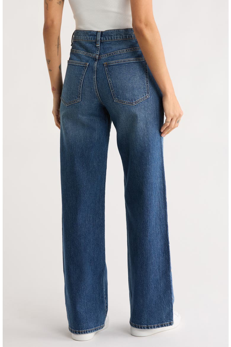 Hollis Studded Wide Leg Jeans, Alternate, color, BALTIC