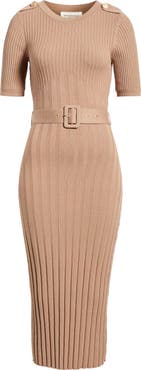 FREEMARKET Belted Rib Sweater Dress