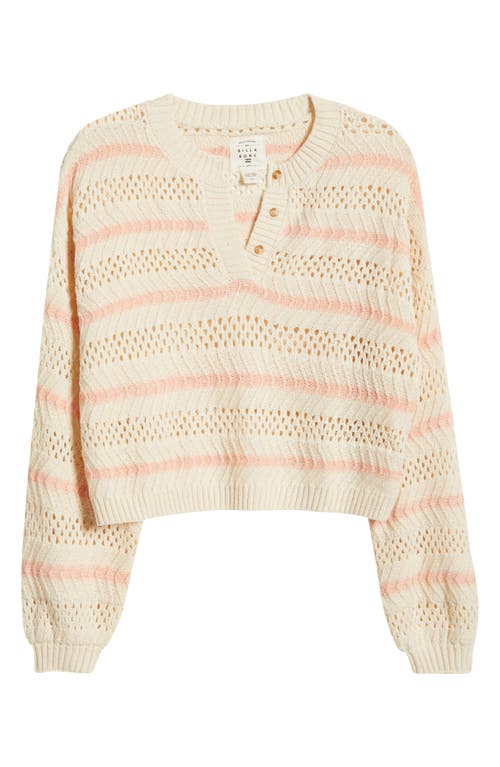 BILLABONG BILLABONG MIA STRIPE OPEN STITCH HENLEY SWEATER 