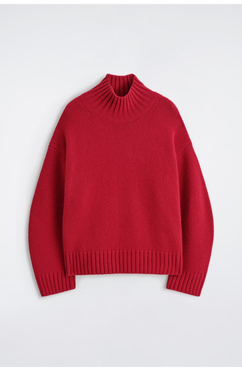 COS Cashmere Funnel-neck Jumper, Alternate, color, Red