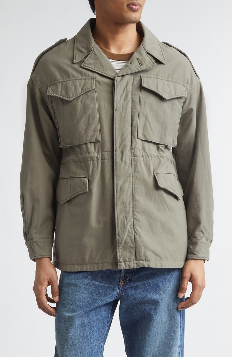 VISVIM Achse Cotton & Nylon Field Jacket, Main, color, Olive