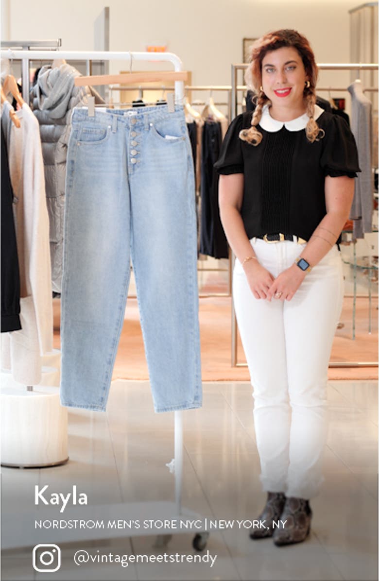 High Waist Button Fly Mom Jeans, sales video thumbnail