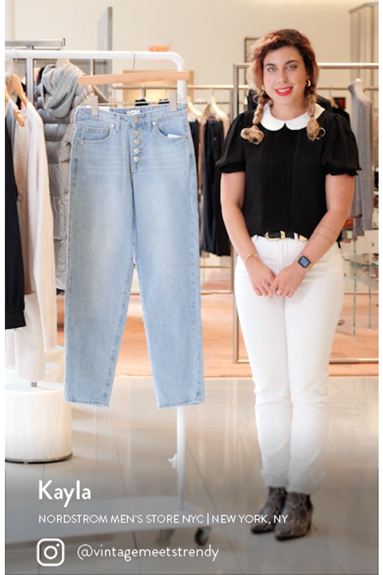 High Waist Button Fly Mom Jeans video