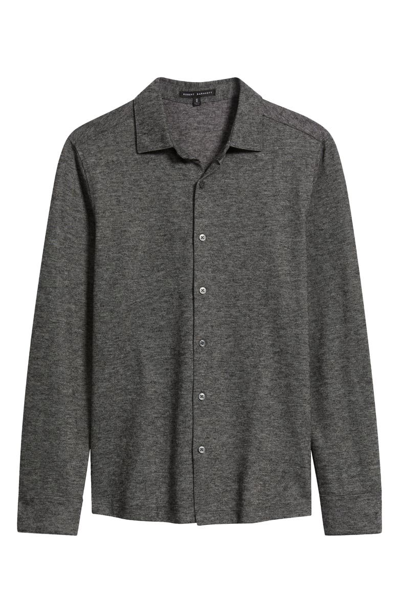 Robert Barakett Alonzo Knit Button-Up Shirt, Alternate, color, Grey
