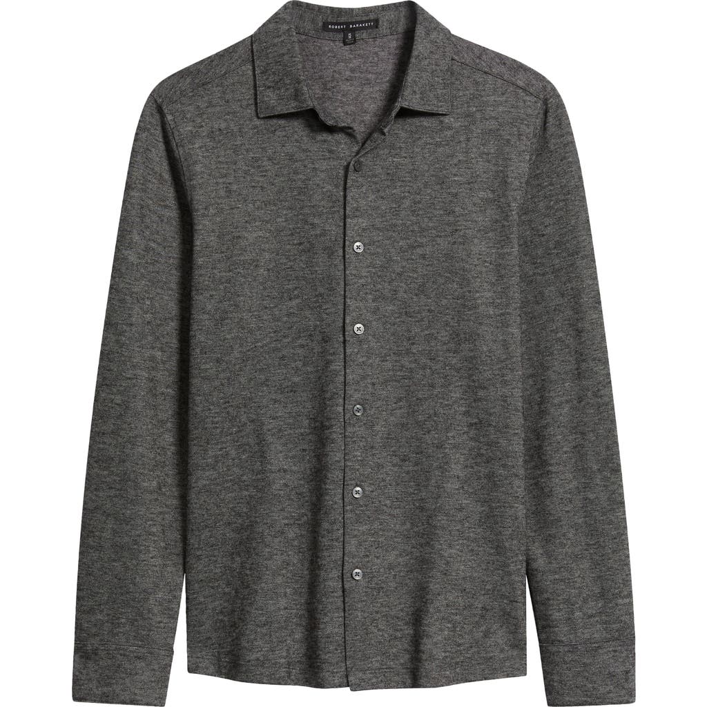 Robert Barakett Alonzo Knit Button-up Shirt In Gray