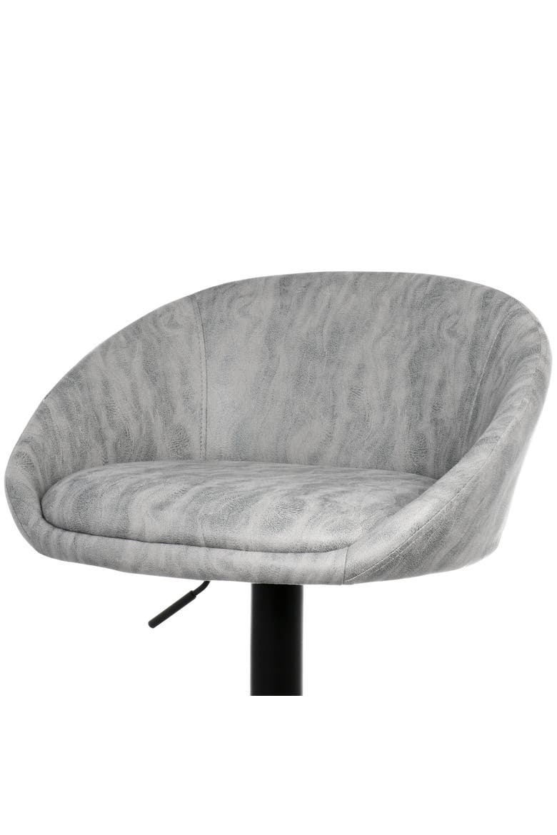 2 Piece Cloth Adjustable Bar Stool Set, Alternate, color, Gray
