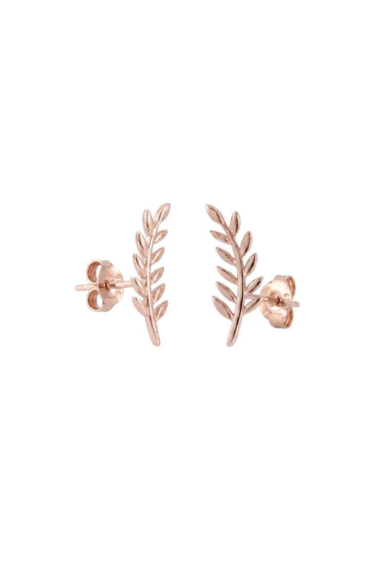 Wheat Earrings Ear Of Wheat Sterling Silver Stud Earring, Main, color, Rose gold