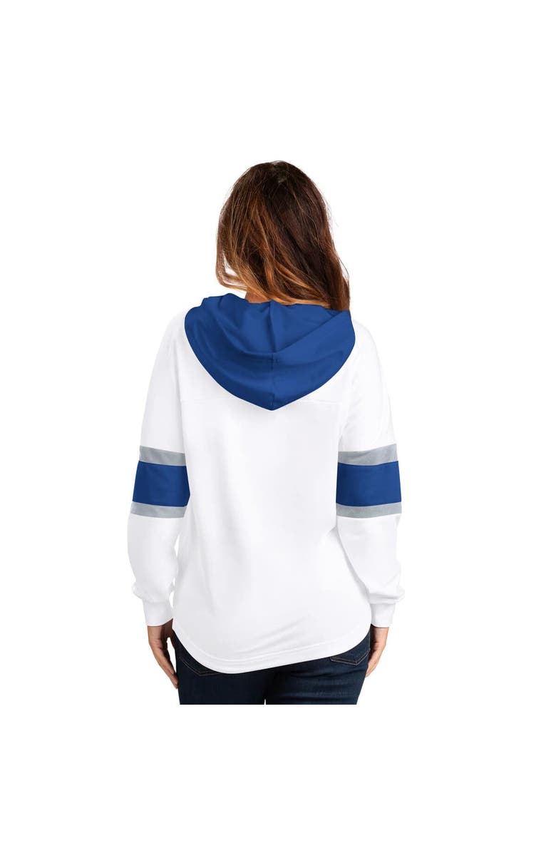 G-III 4HER BY CARL BANKS Women's G-III 4Her by Carl Banks White Toronto Maple Leafs Goal Zone Long Sleeve Lace-Up Hoodie T-Shirt, Alternate, color,