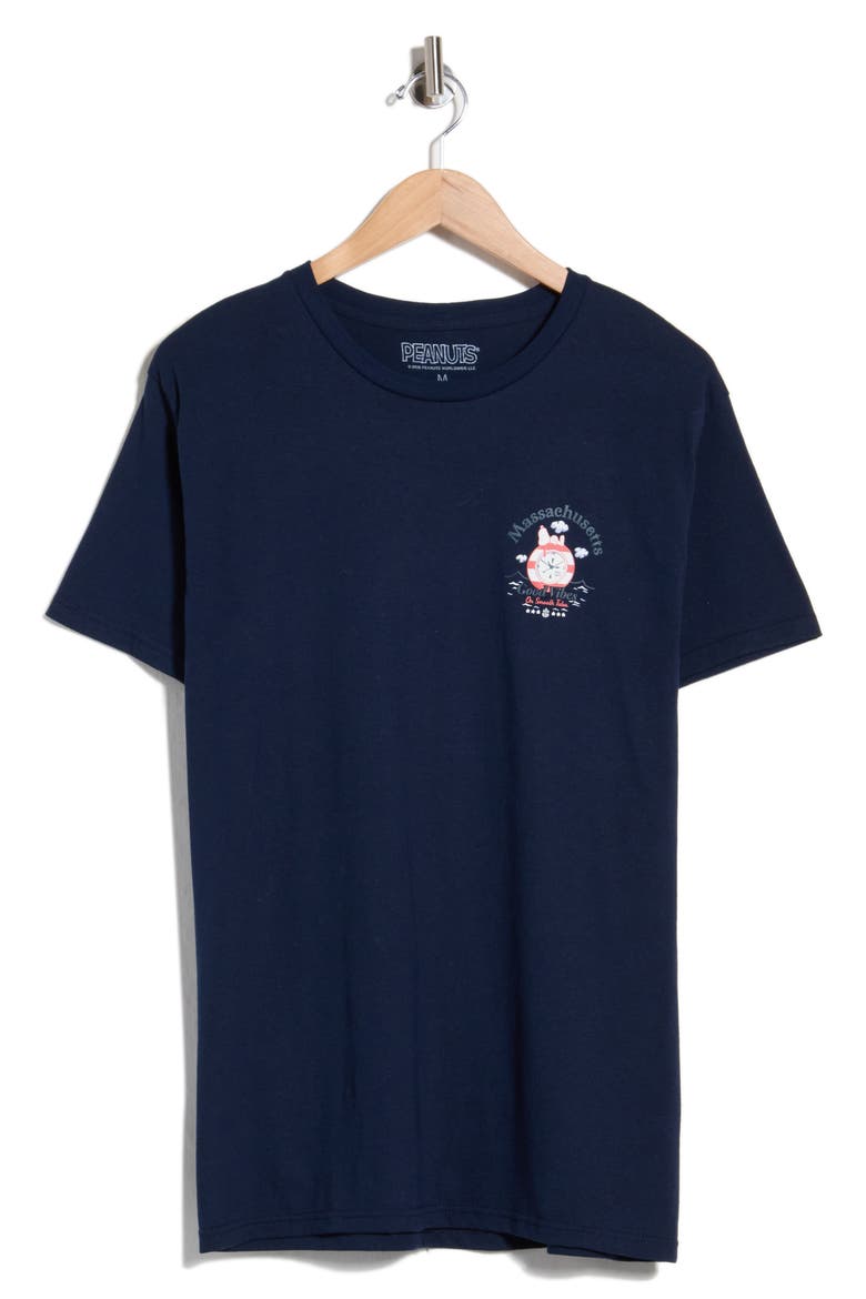 Peanuts® Massachusetts Cotton Graphic T-Shirt, Main, color, BLUE