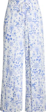 SUGARLIPS Azul Tropics Nature High Waist Wrap Pants