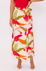 VICI Collection Riviera Printed Faux Wrap Skirt