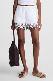 Madewell Embroidered Pull-On Poplin Shorts