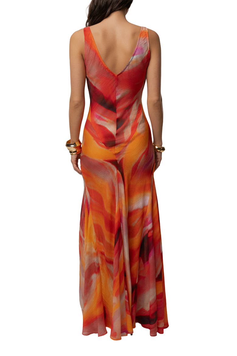 Prism Tide Maxi Dress, Alternate, color, Red
