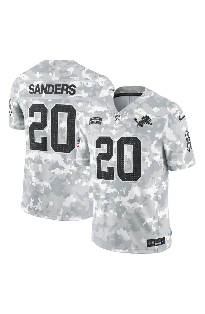 Nike Men's Nike Barry Sanders Arctic Camo Detroit Lions 2024 Salute to Service Retired Player Limited Jersey, Alternate, color,