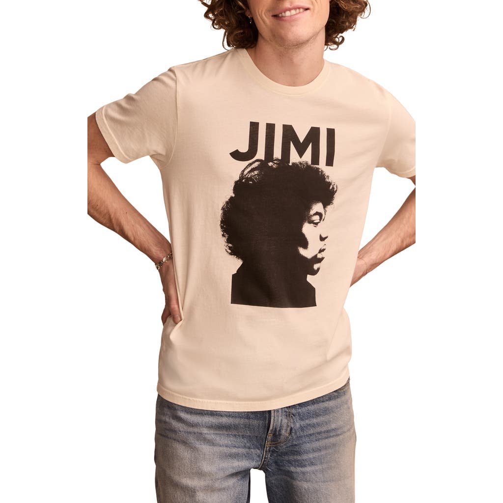 Lucky Brand Big Jimi Hendrix Graphic T-shirt In Khaki