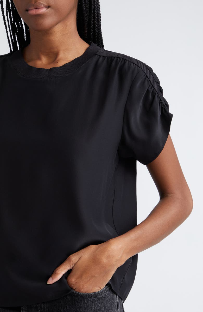 Cinq à Sept Lorainne Ruched Dolman Sleeve Silk Top, Alternate, color, 