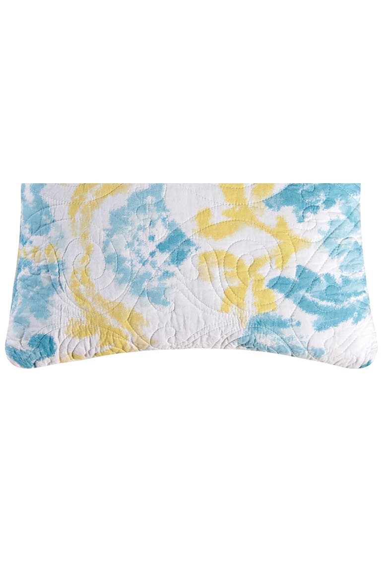 Delilah Blue Quilted Pillow, 18" x 18", Alternate, color, Blue
