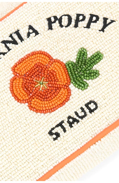 Shop Staud Tommy Beaded Shoulder Bag In California Poppy