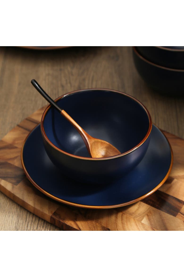 Brasa Stoneware 16-Piece Dinnerware Set, Alternate, color, Blue