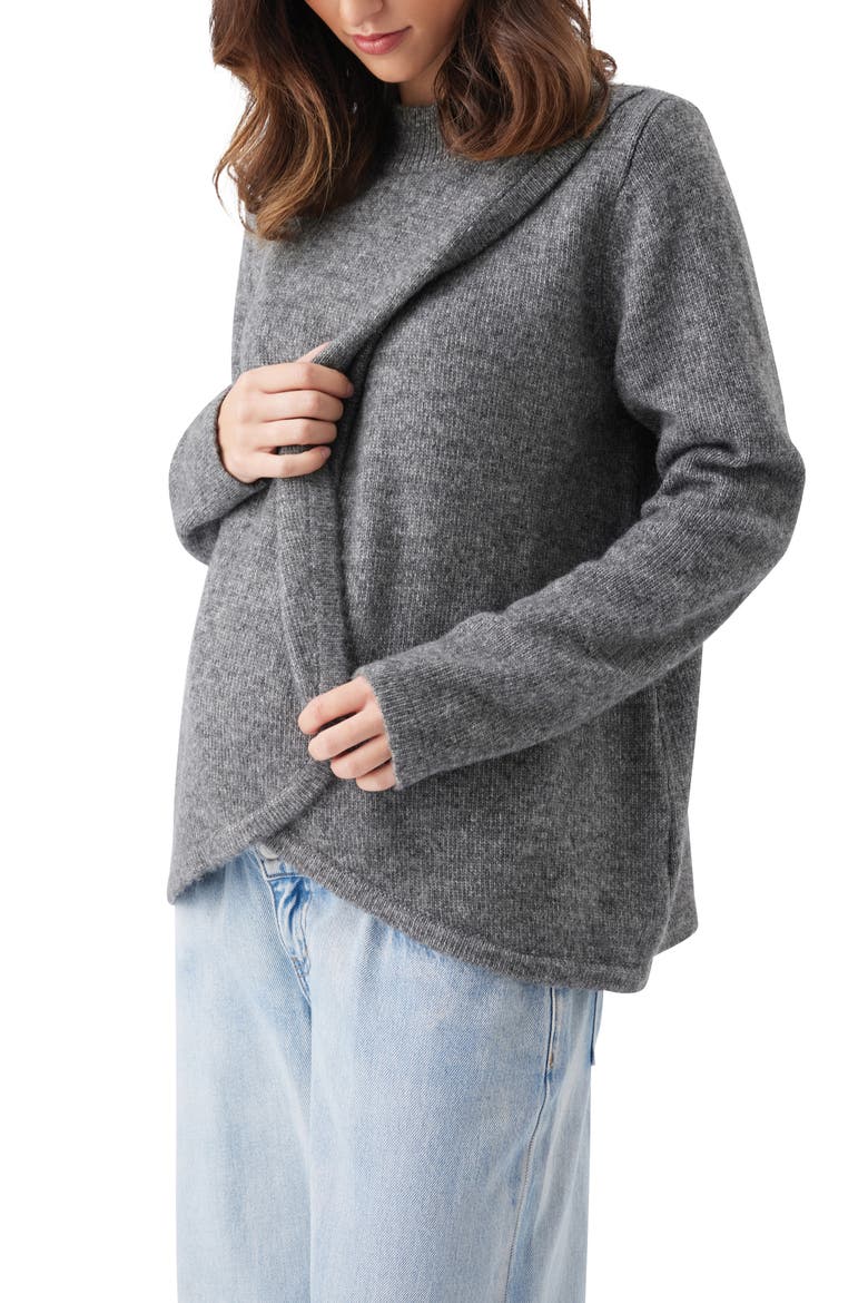 Addison Nursing Knit, Alternate, color, Charcoal