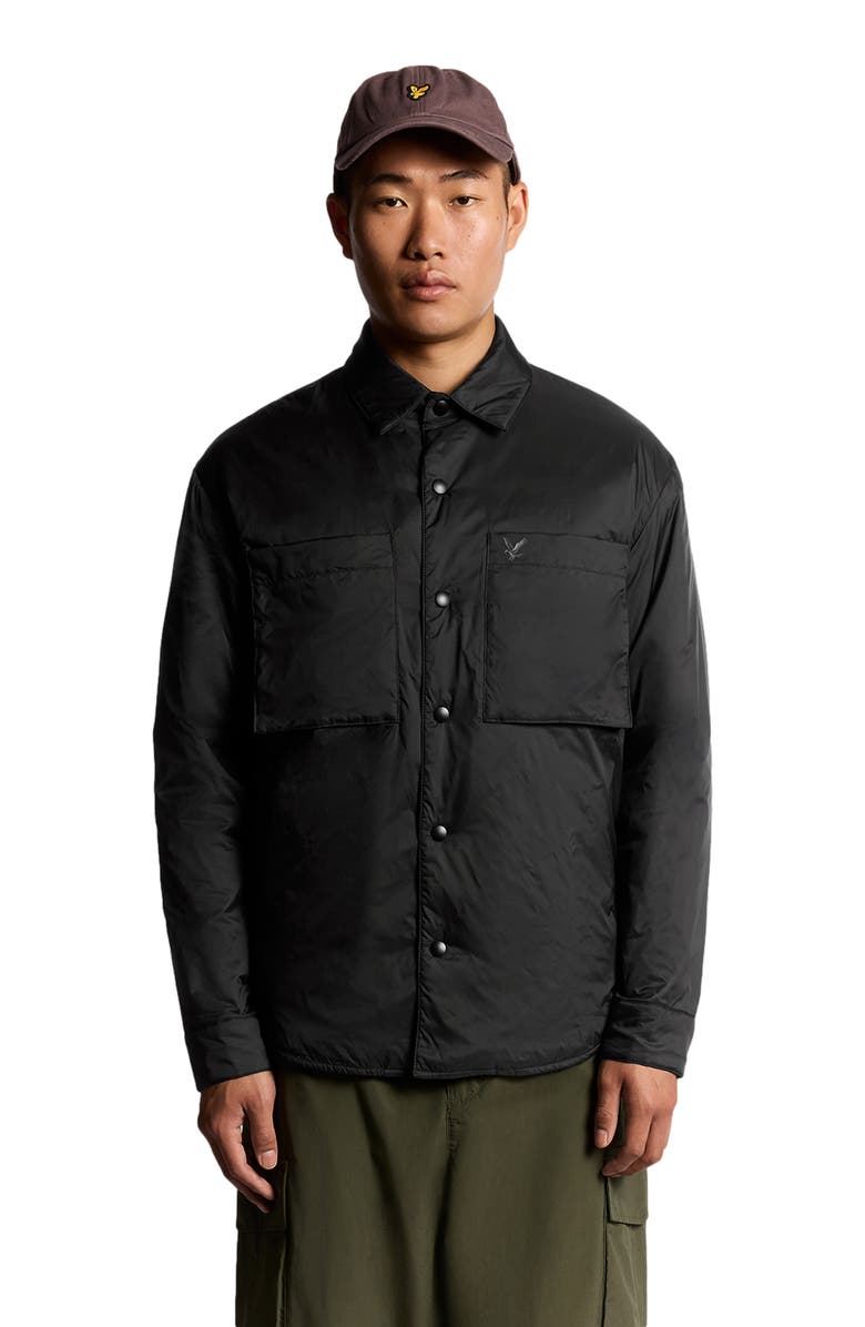 Lyle & Scott Long Sleeve Collared Insulated Overshirt, Alternate, color, Jet Black