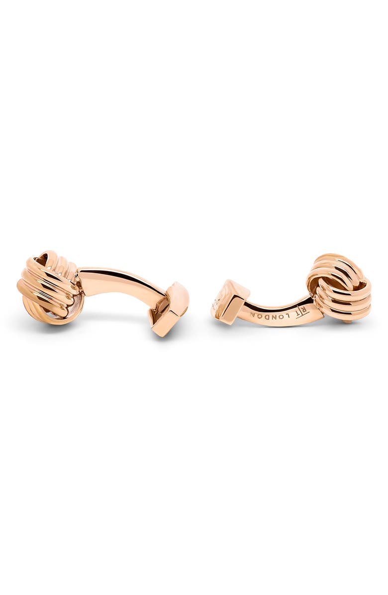 Tateossian Men's Rose Gold Cable Knot Cuff Links, Alternate, color, Pink Gold