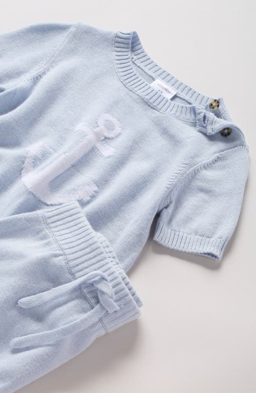 Nordstrom Icon Short Sleeve Cotton Blend Sweater & Shorts Set In Blue
