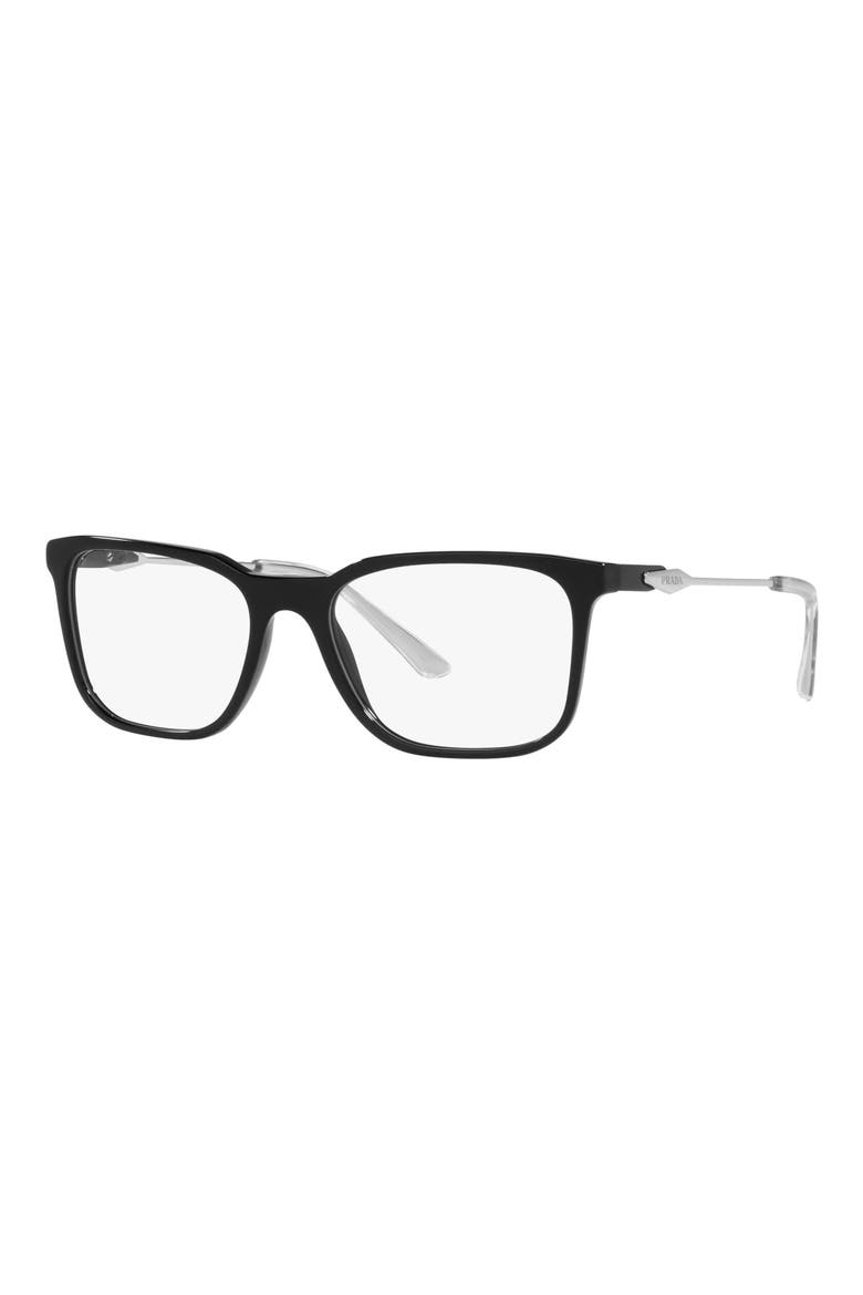 56mm Rectangular Optical Glasses, Alternate, color, BLACK
