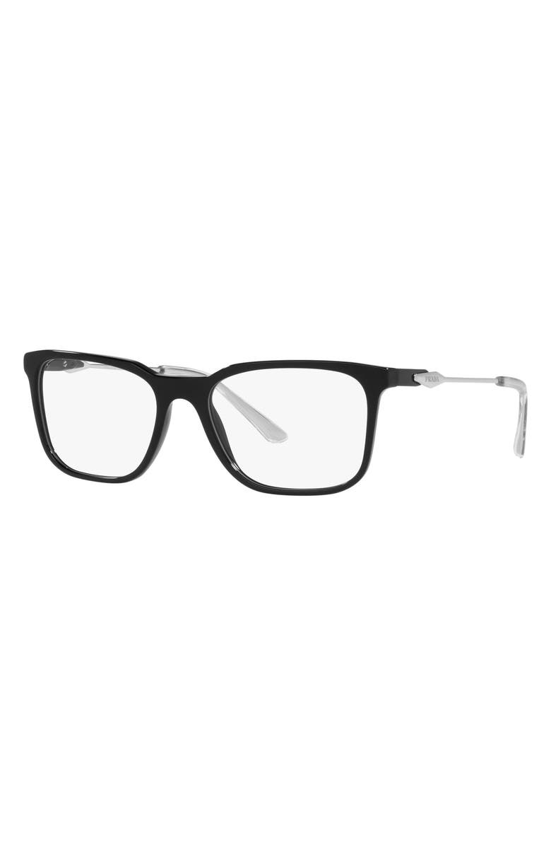 Prada 55mm Rectangular Optical Glasses, Alternate, color, 