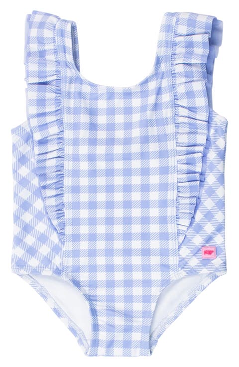 Periwinkle Blue Gingham One-Piece Swimsuit (Baby)