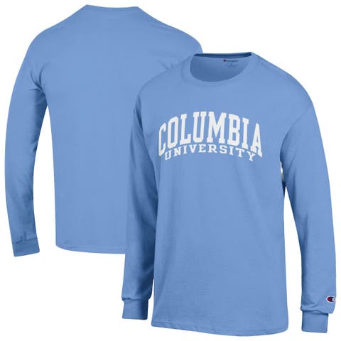 Men's Champion  Light Blue Columbia University Basic Arch Long Sleeve T-Shirt