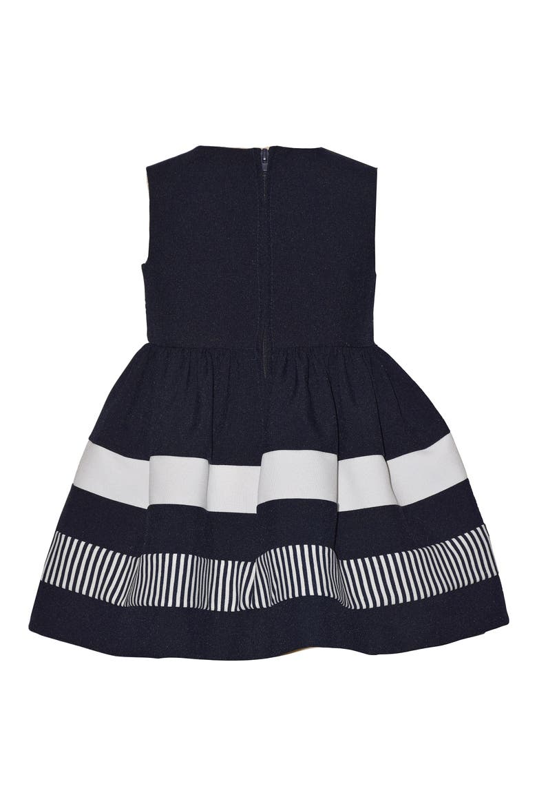 Kids' Nautical Metallic Party Dress, Alternate, color, NAVY