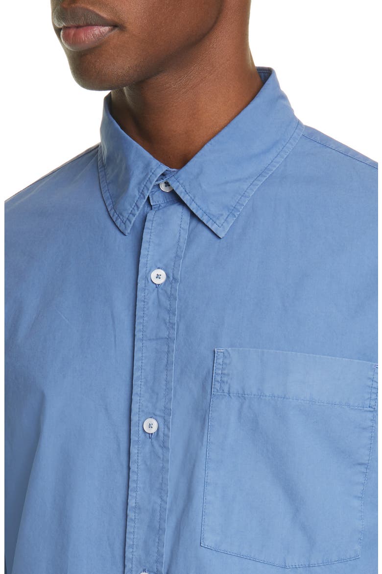 Button-Up Cotton Work Shirt, Alternate, color, BLUE ACID