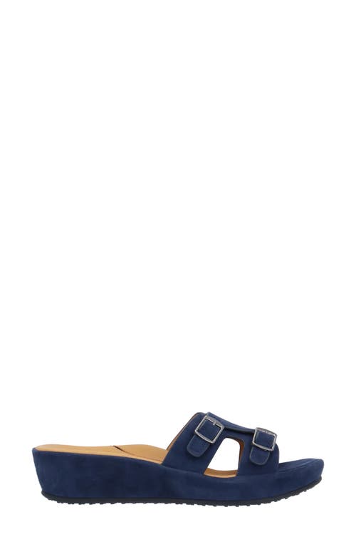 L'amour Des Pieds Careena Wedge Slide Sandal In Navy