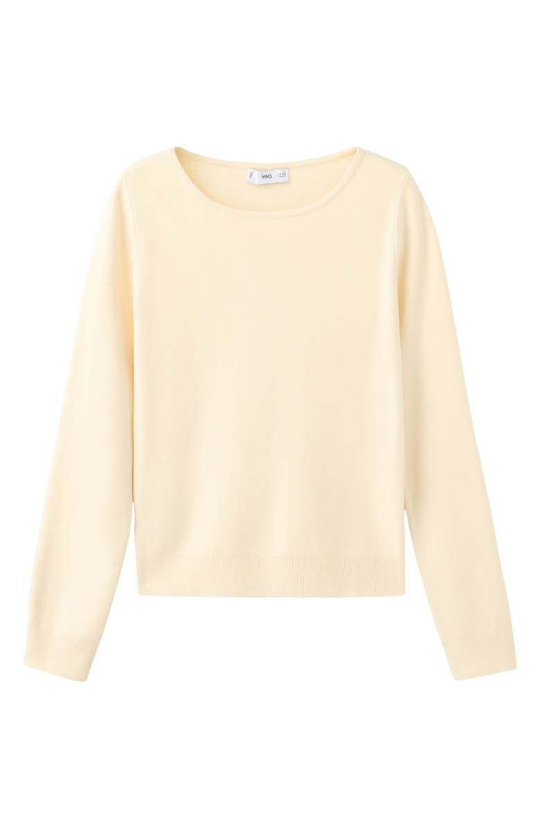 MANGO Fine Gauge Crewneck Sweater, Alternate, color, Vanilla