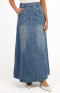 Petal & Pup Gwen Paneled Denim Maxi Skirt