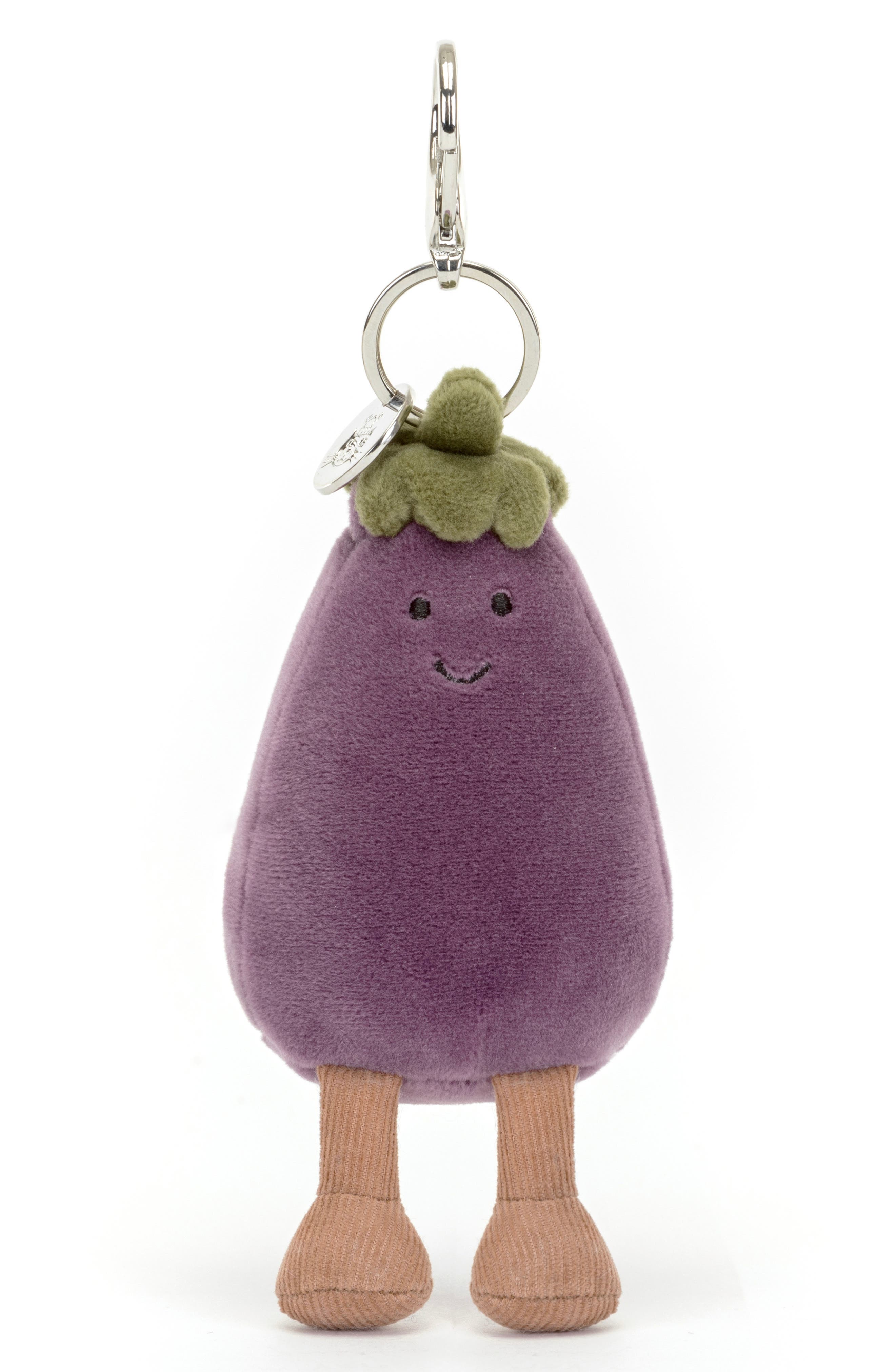 Vivacious Eggplant Bag Charm, Main, color, PURPLE