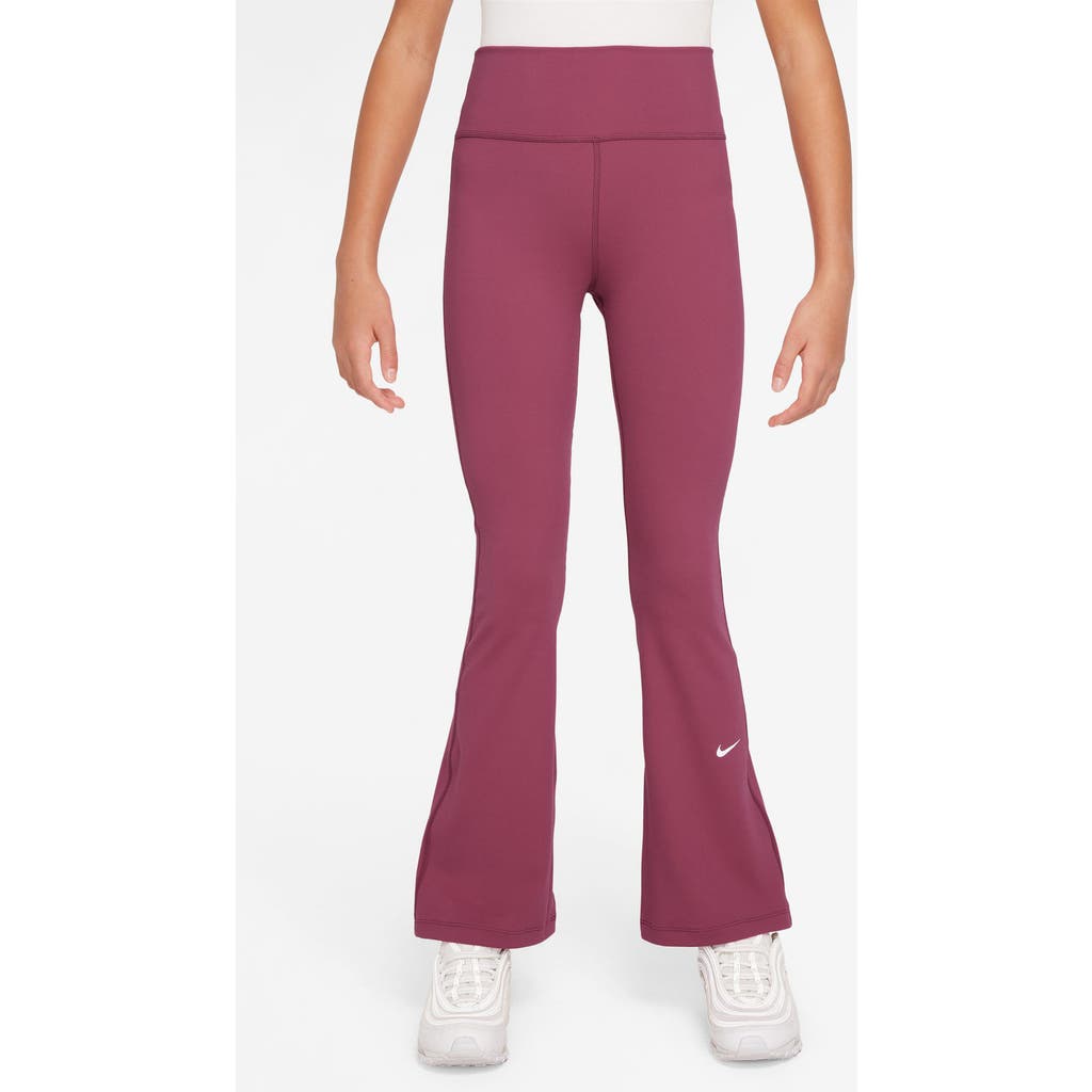 Nike Women's One Girls' Dri-fit Flared Leggings In Pink