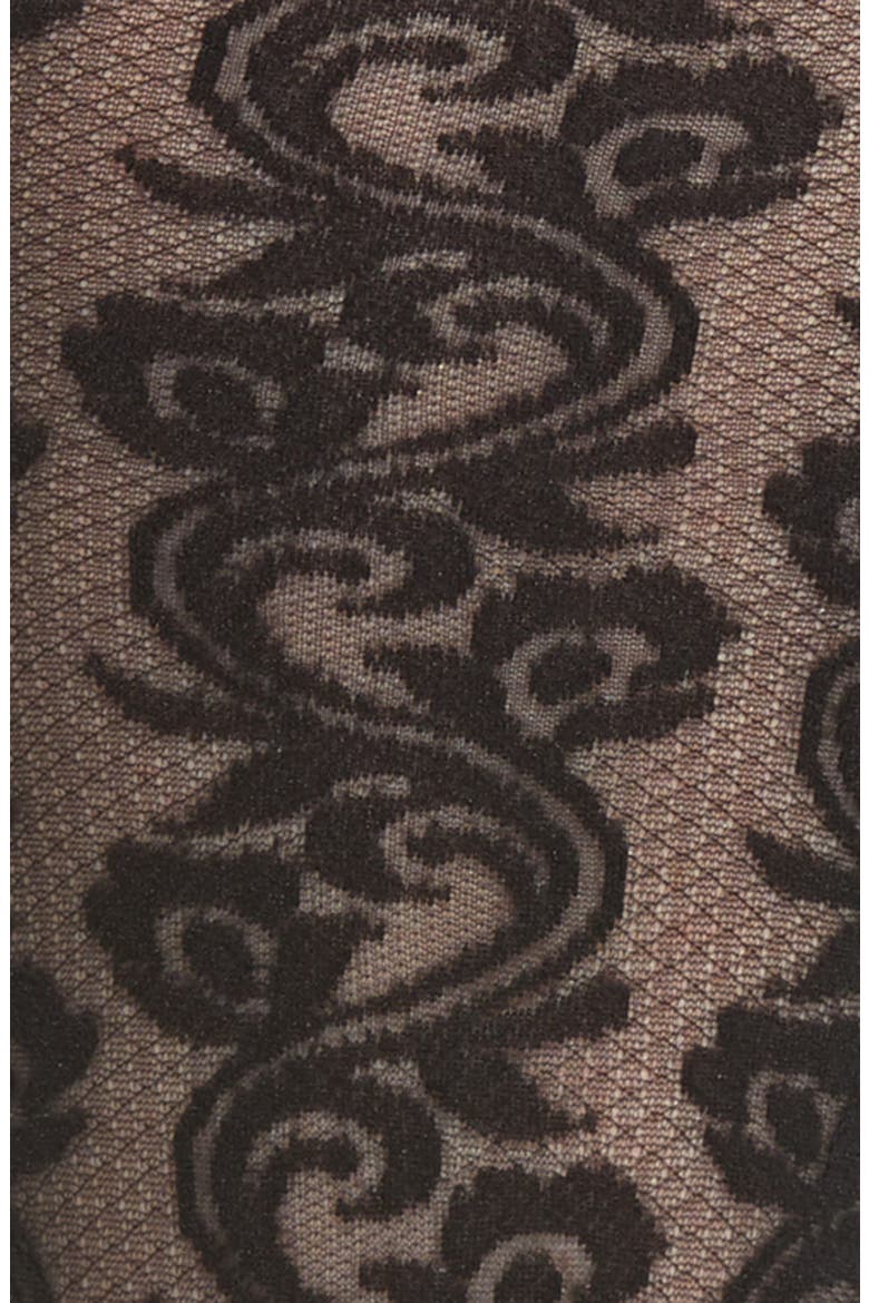 Iris Lacy Knee High Socks, Alternate, color, BLACK