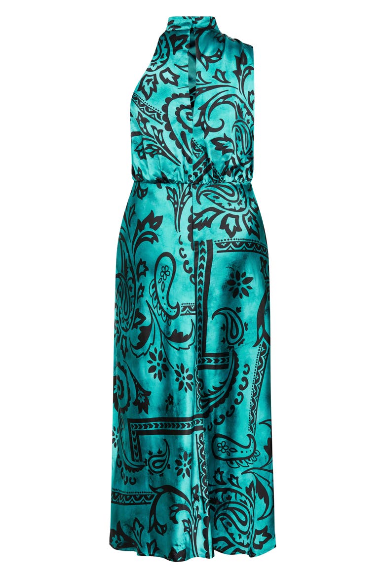 Elaine Print Sleeveless Maxi Dress, Alternate, color, TURQUOISE/ BLACK PAISLEY
