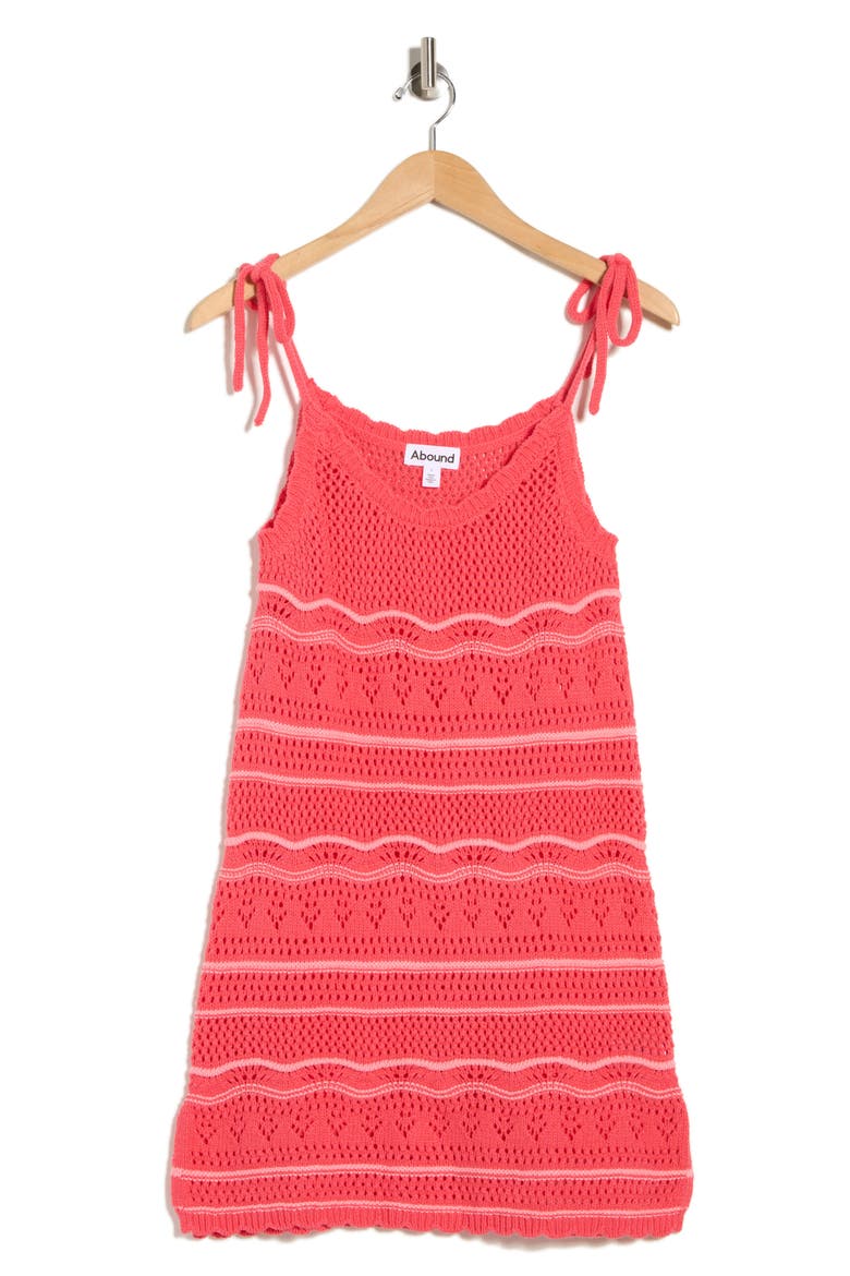 Stripe Open Knit Minidress, Alternate, color, PINK RIBBON MULTI